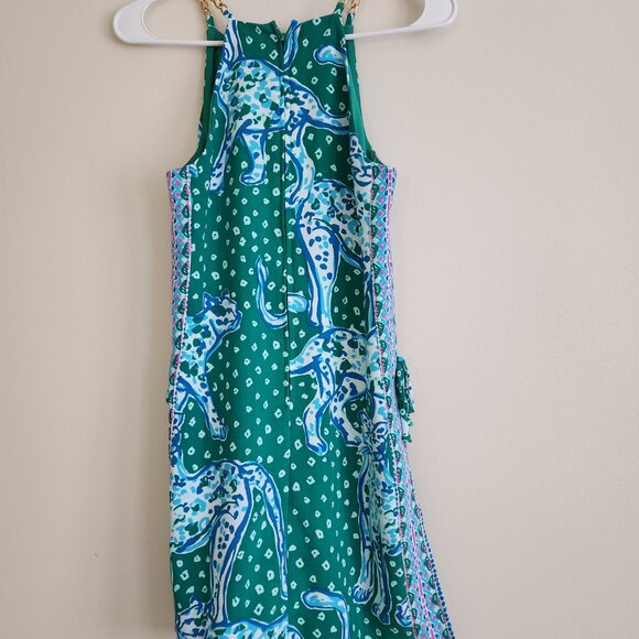 Lilly Pulitzer Green and Blue Animal Print Dress - Picture 3 of 4